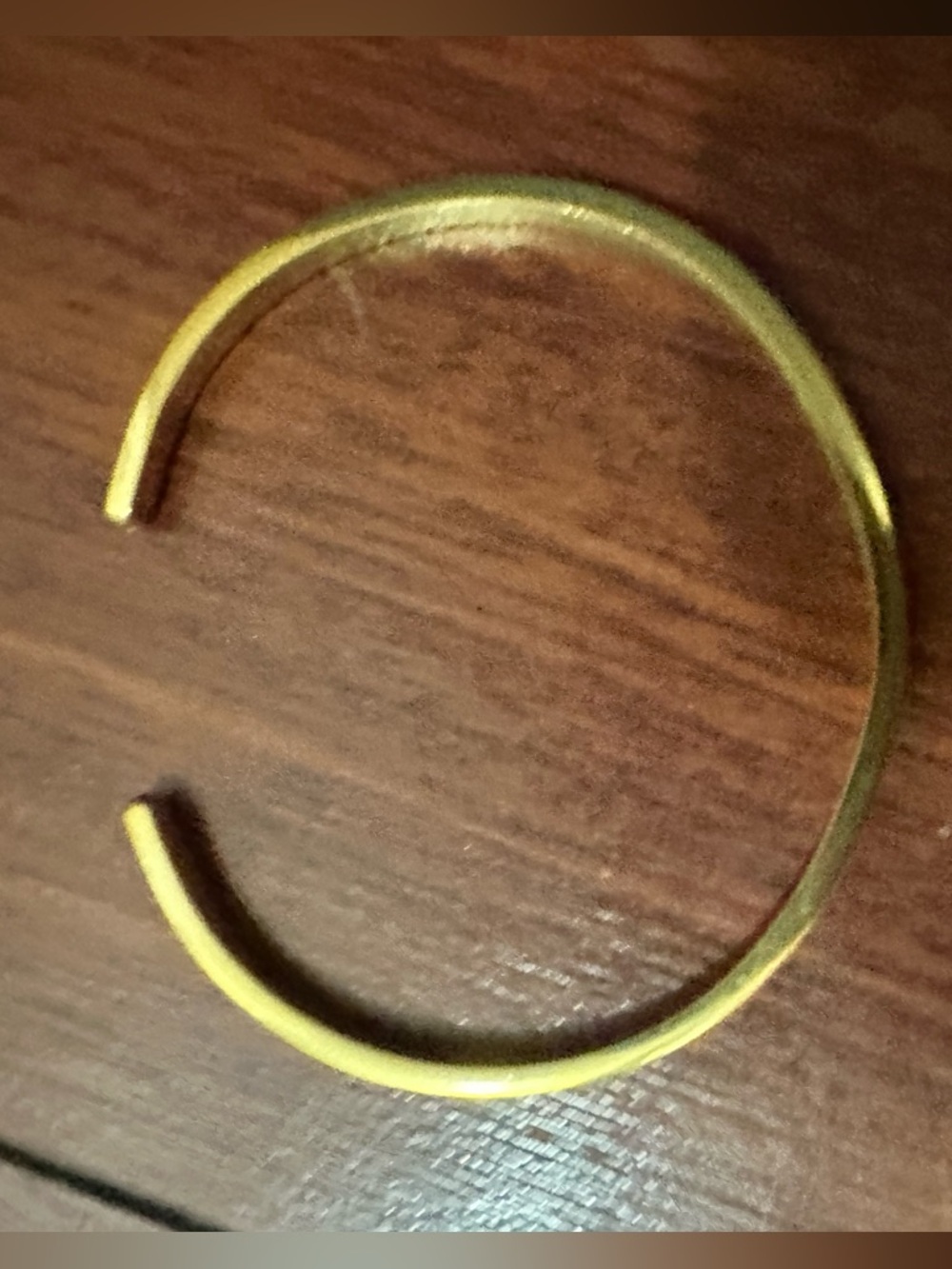 Mantraband Simple Gold Tone Bangle Bracelet “Breathe”